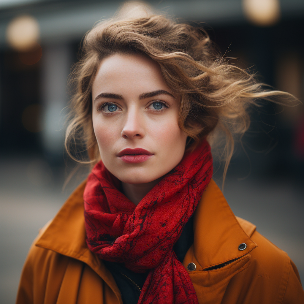 wizmo_shopentwickler_a_woman_in_a_red_jacket_and_scarf_a_portra_586877f7-7d45-4d60-ac15-de4def4f37e3